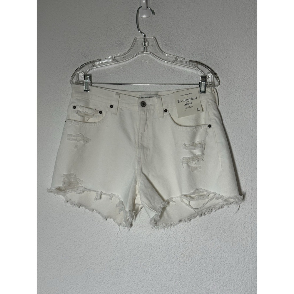 Abercrombie & Fitch The Boyfriend Short Mid‎ Rise Size 30 NWT Distressed